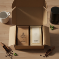 Premium monthly coffee subscription box open with specialty coffee bags inside